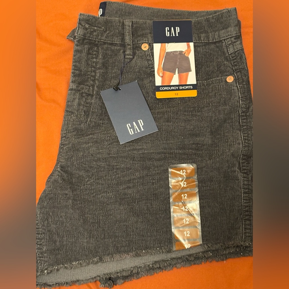 GAP Charcoal Corduroy Shorts. Brand new with tags. Size medium $25